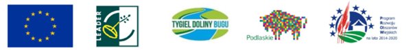Logotypy dla zadania "Budowa infrastruktury rekreacyjnej poprzez zagospodarowanie cieku wodnego Rubinek w Mielniku"